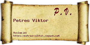 Petres Viktor névjegykártya